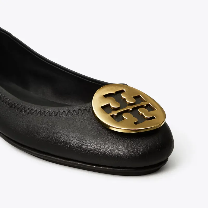 Womens | Tory Burch Minnie Travel Ballet Flats Black/Gold