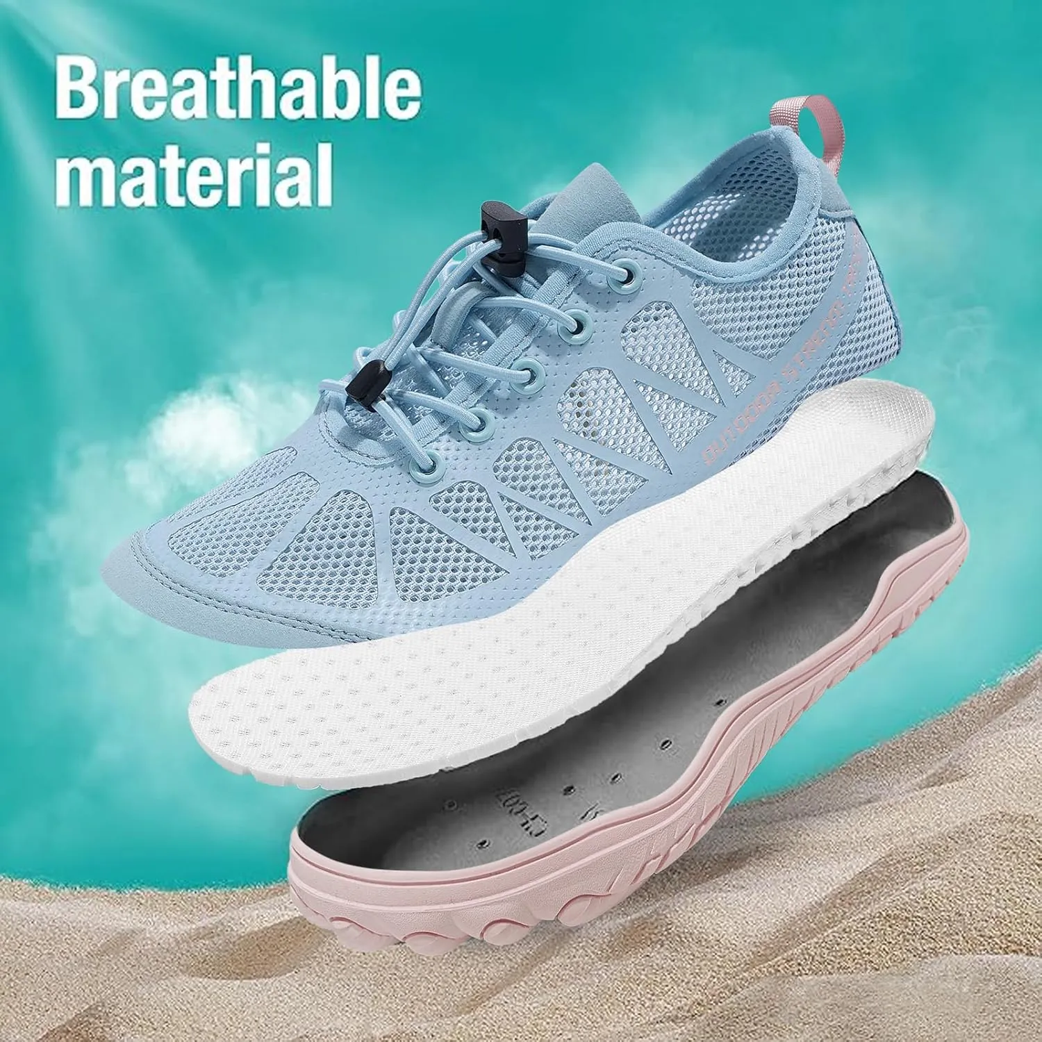 Women's Water Shoes Lightweight Aqua Shoes for Beach Swim Pool Kayaking