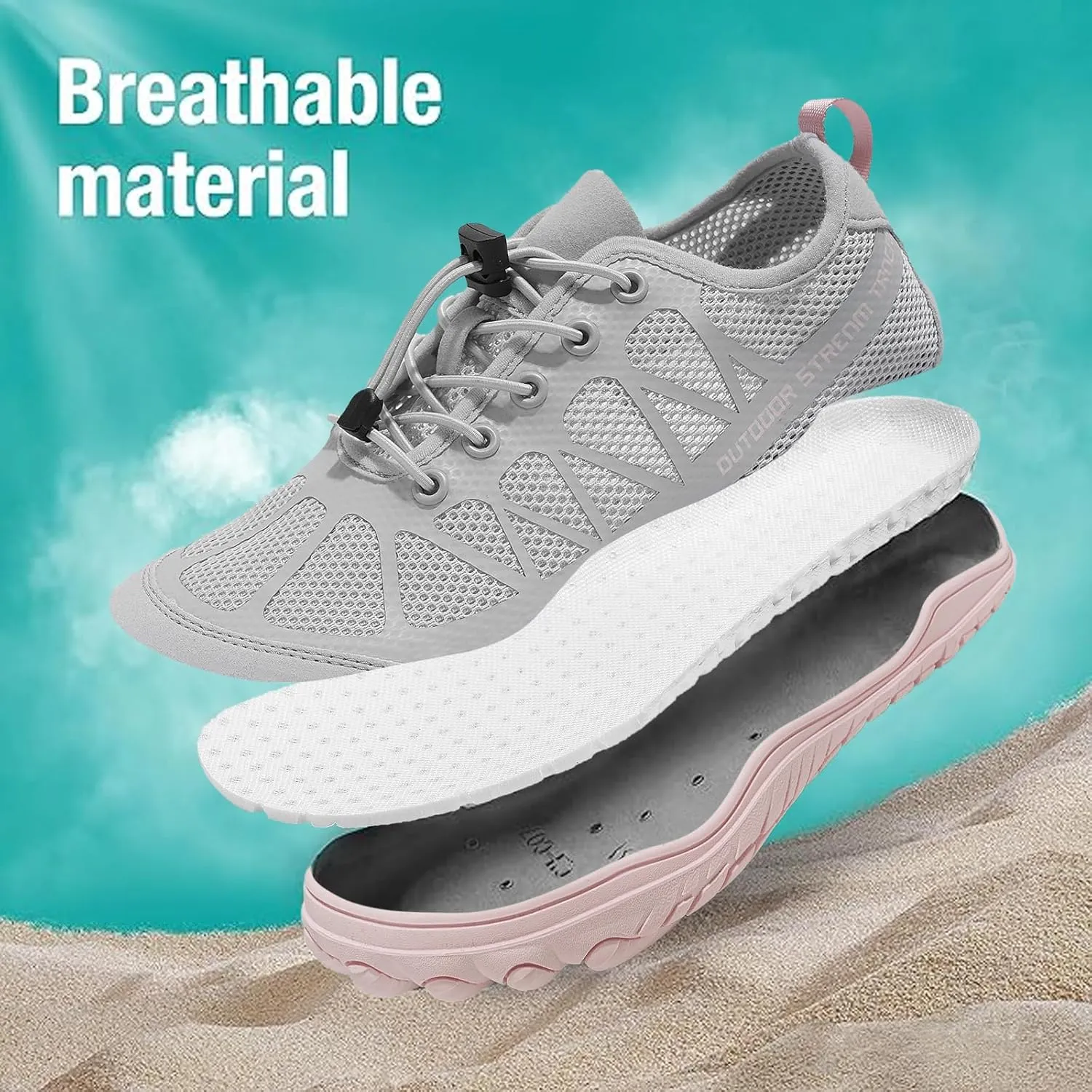 Women's Water Shoes Lightweight Aqua Shoes for Beach Swim Pool Kayaking