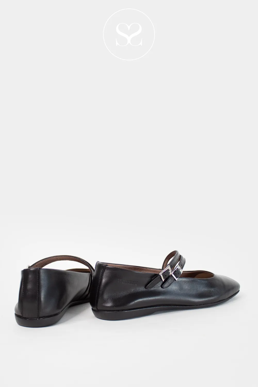 WONDERS A-86110 BLACK LEATHER MARYJANE PUMPS