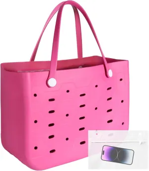 X-Large Rubber Beach Tote for Men & Women, Large Capacity Travel Bag for Boat & Pool