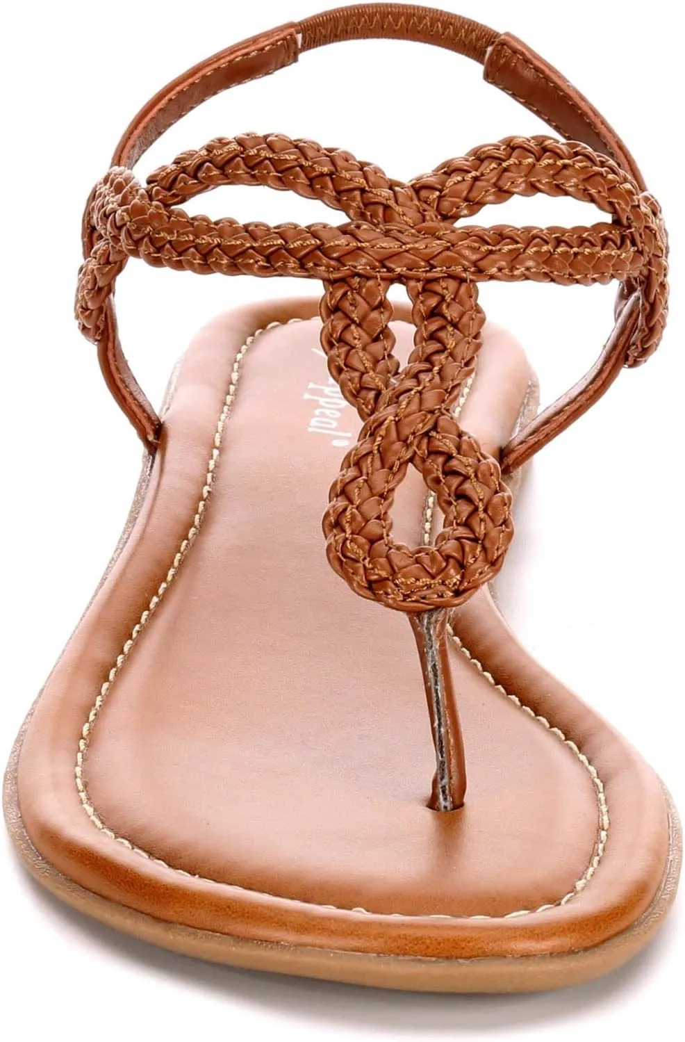 XAPPEAL Akia - Women's Braided Ankle Strap Gladiator Thong Flip Flop Sandals