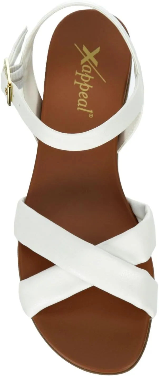 XAPPEAL Rayna - Women's Strappy Open Toe Casual Flat Sandals
