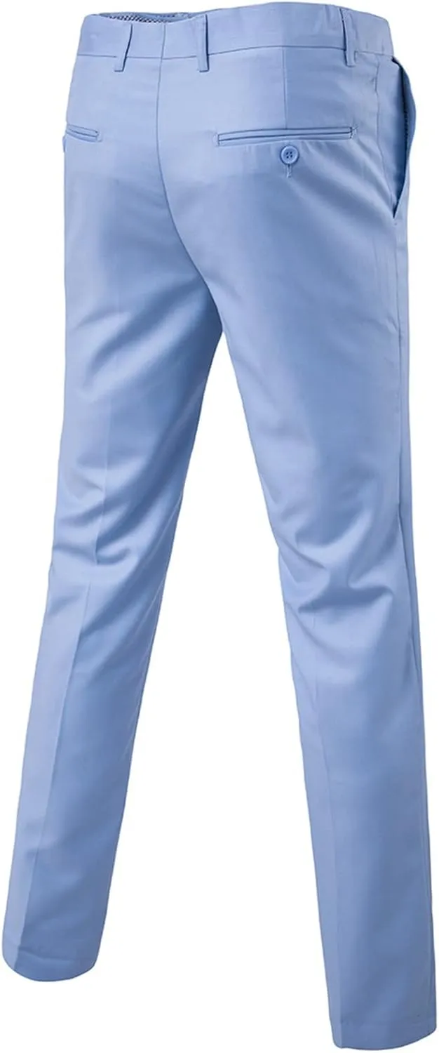 XIAXOGOOL Mens Dress Pants Classic Slim Fit Flat Front Straight Leg Pants Business Work Casual Trousers with Pockets