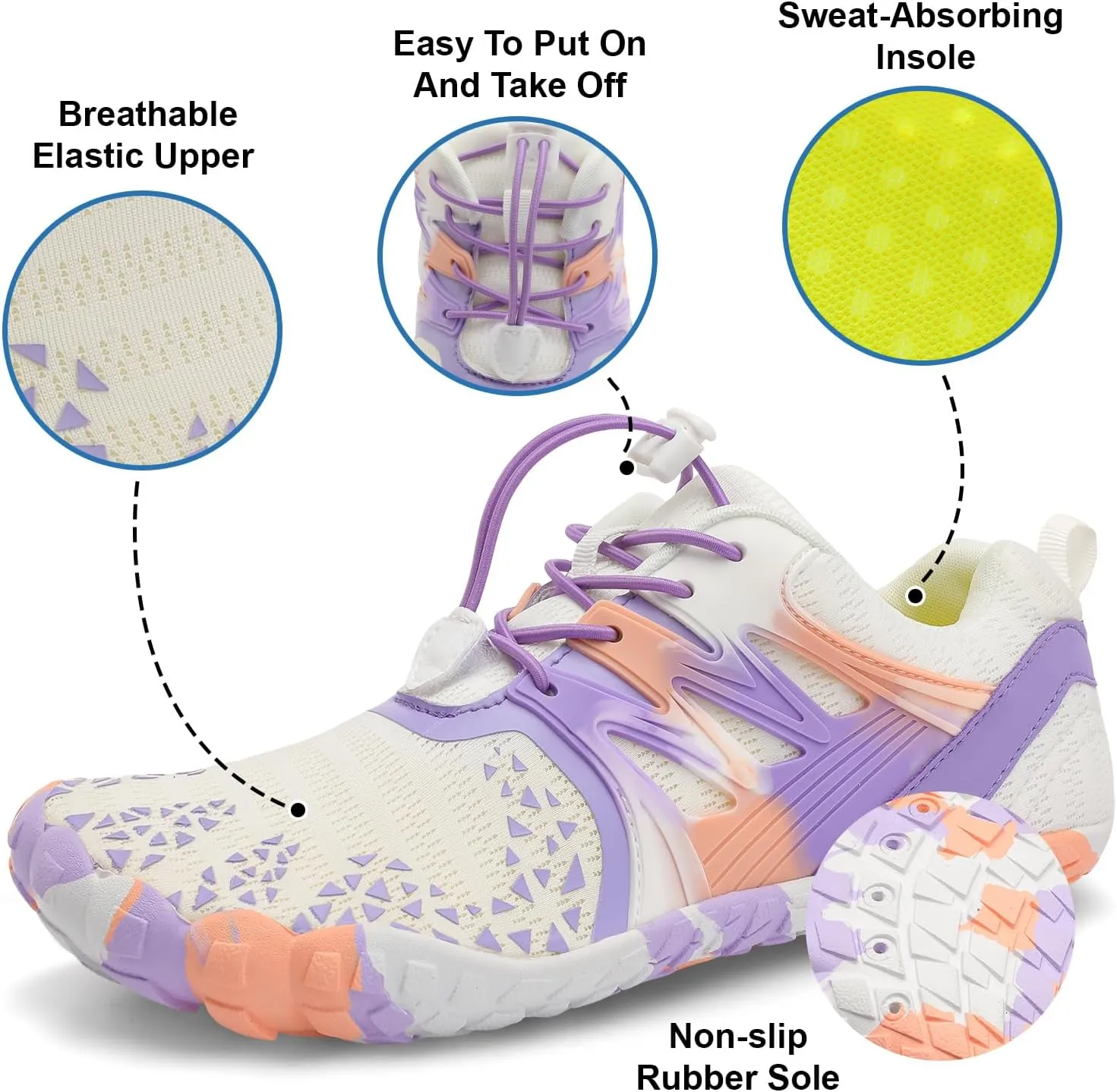 XIHALOOK Athletic Hiking Water Shoes Womens Mens Quick Dry Barefoot for Beach Walking Kayaking Surfing Training
