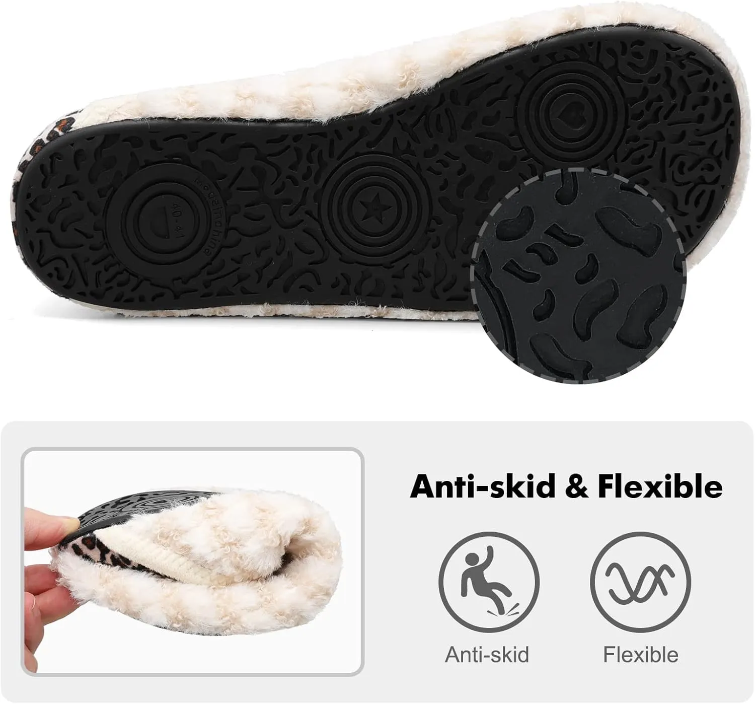 XIHALOOK House Slippers for Women Men Cozy Sock Shoes with Soft Rubber Sole Slip On for Indoor/Outdoor