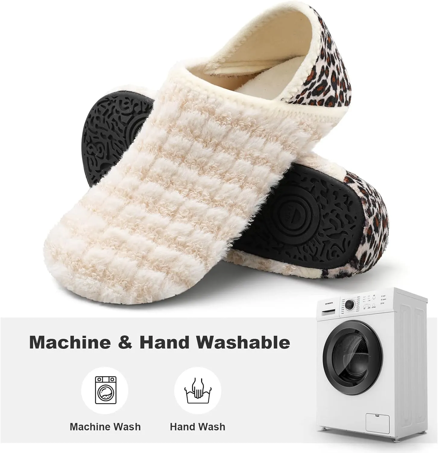 XIHALOOK House Slippers for Women Men Cozy Sock Shoes with Soft Rubber Sole Slip On for Indoor/Outdoor
