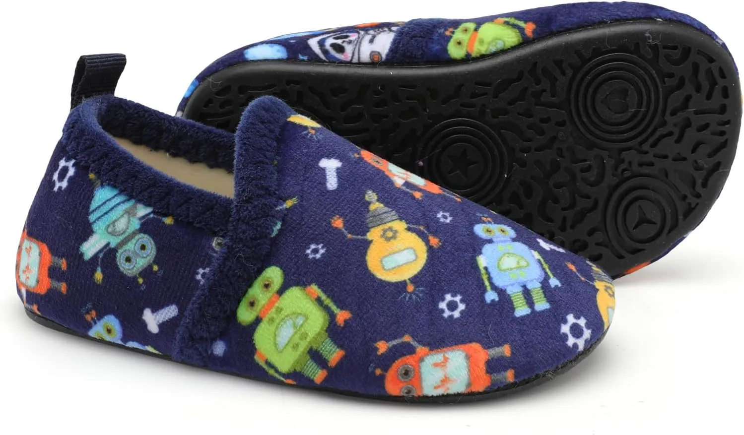 XIHALOOK Toddler Boys Girls House Slippers with Microfleece Lining Cozy Household Shoes Non-slip for Kids
