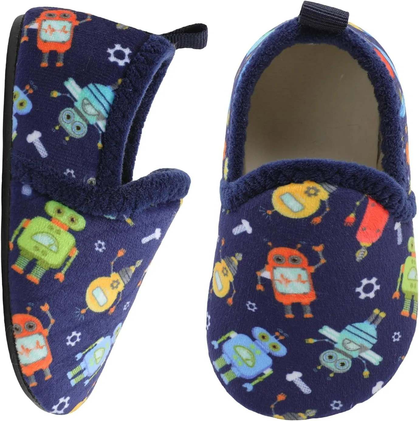 XIHALOOK Toddler Boys Girls House Slippers with Microfleece Lining Cozy Household Shoes Non-slip for Kids