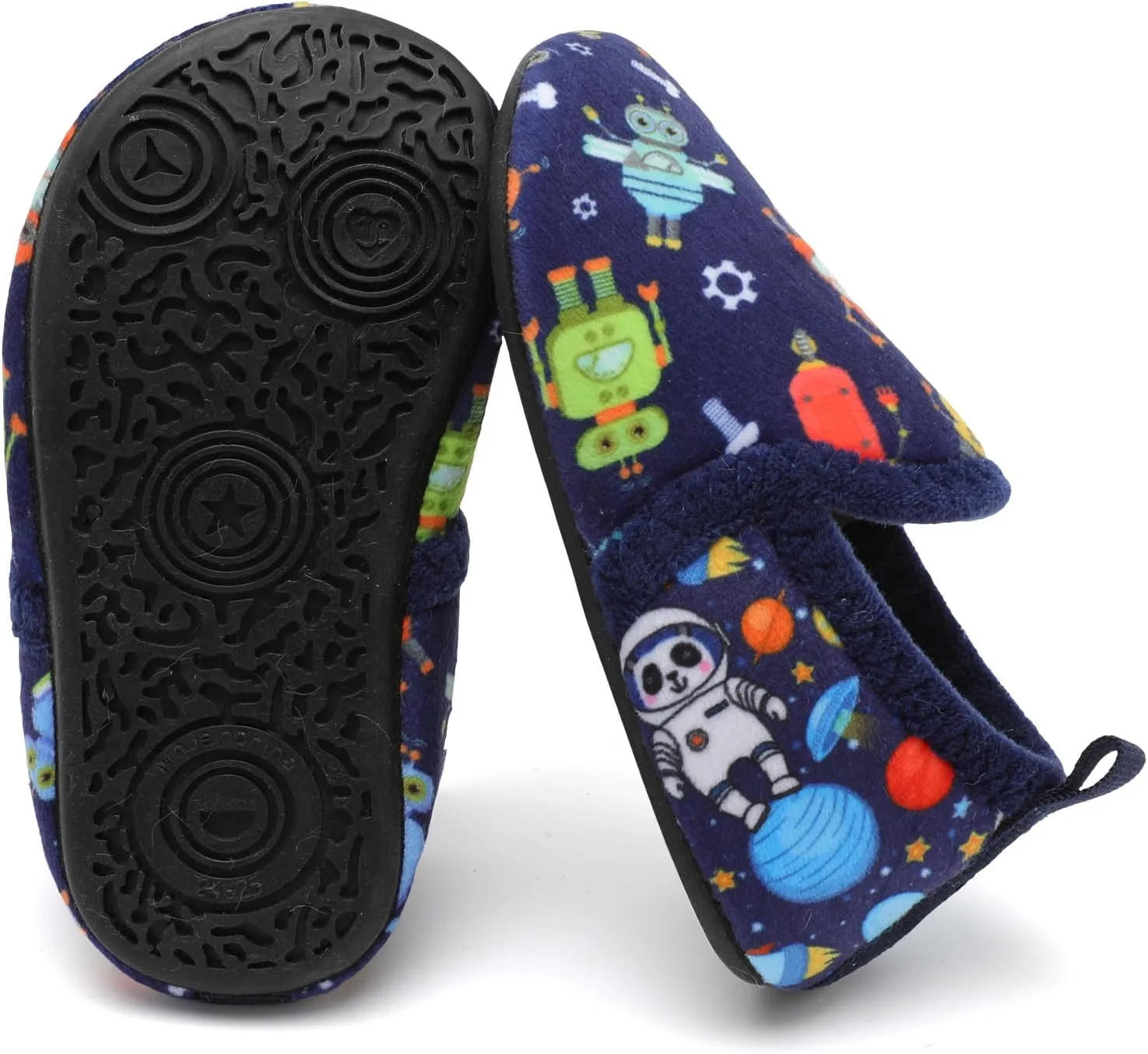 XIHALOOK Toddler Boys Girls House Slippers with Microfleece Lining Cozy Household Shoes Non-slip for Kids