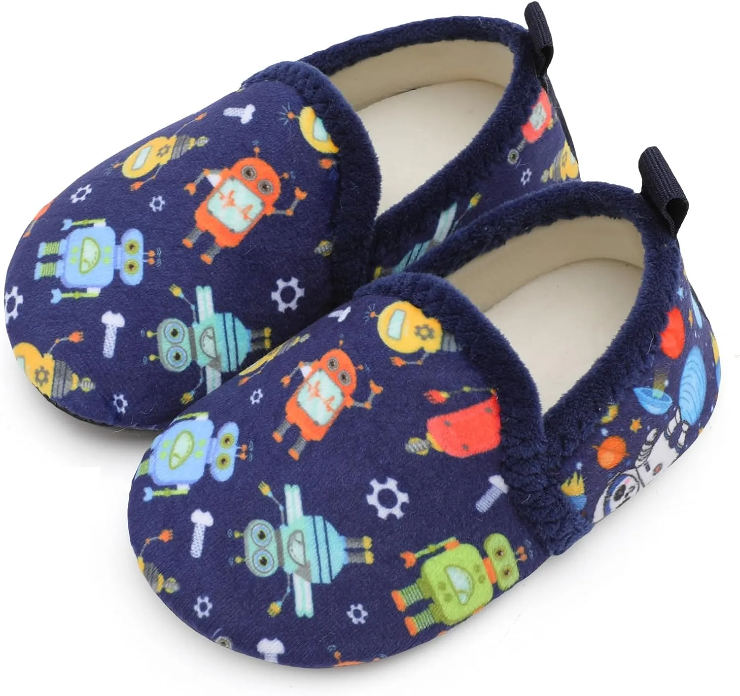 XIHALOOK Toddler Boys Girls House Slippers with Microfleece Lining Cozy Household Shoes Non-slip for Kids