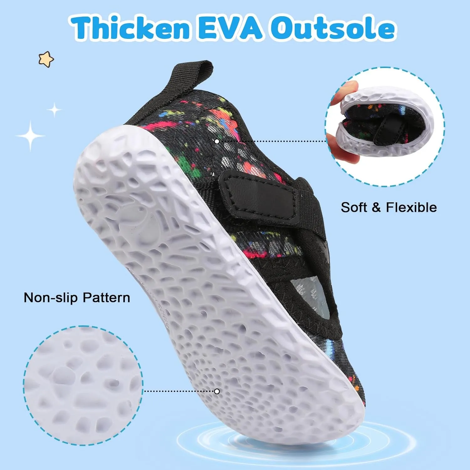 XIHALOOK Toddler Water Shoes for Boys Girls Kids Quick Dry Aqua Skin Barefoot for Beach Swim Pool River