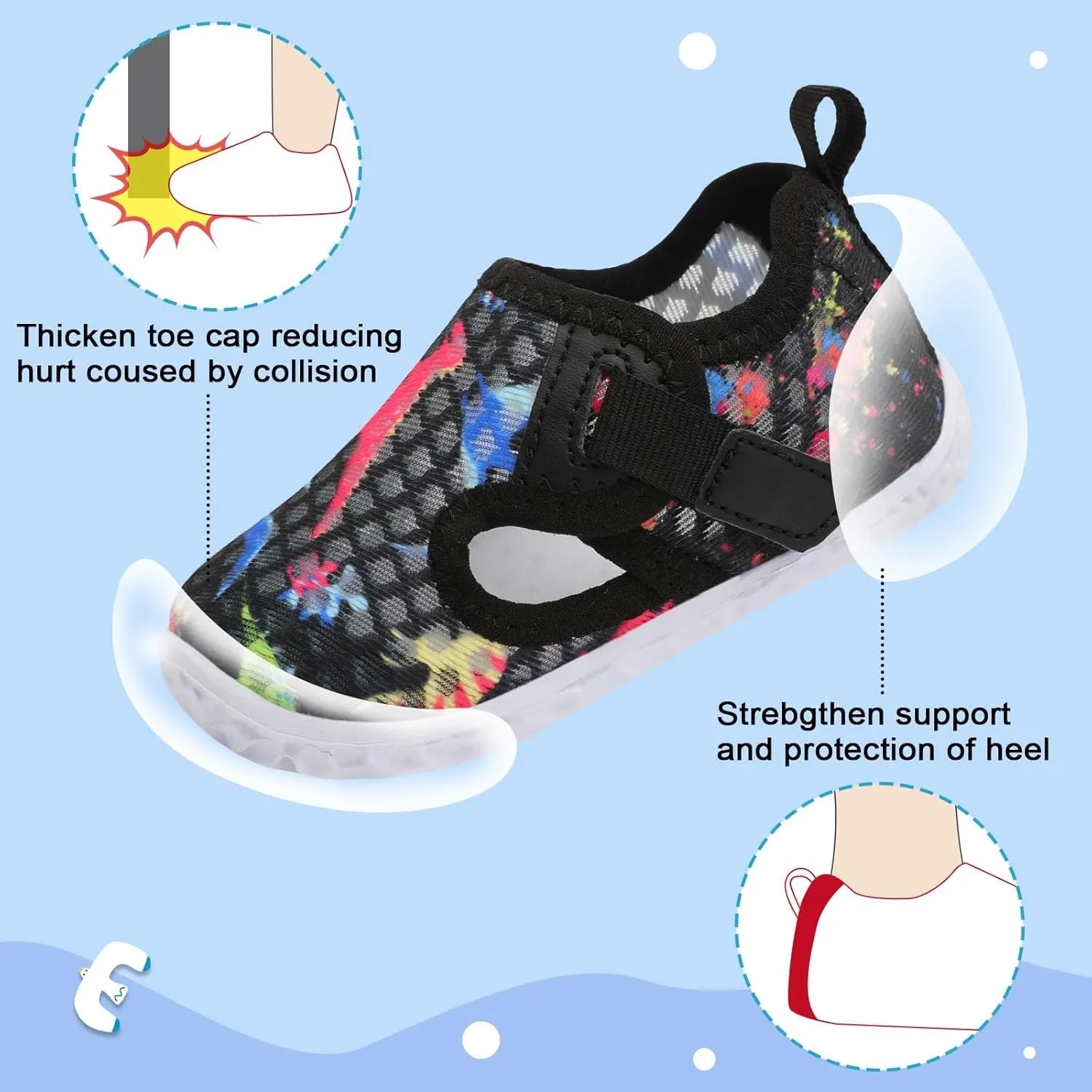 XIHALOOK Toddler Water Shoes for Boys Girls Kids Quick Dry Aqua Skin Barefoot for Beach Swim Pool River
