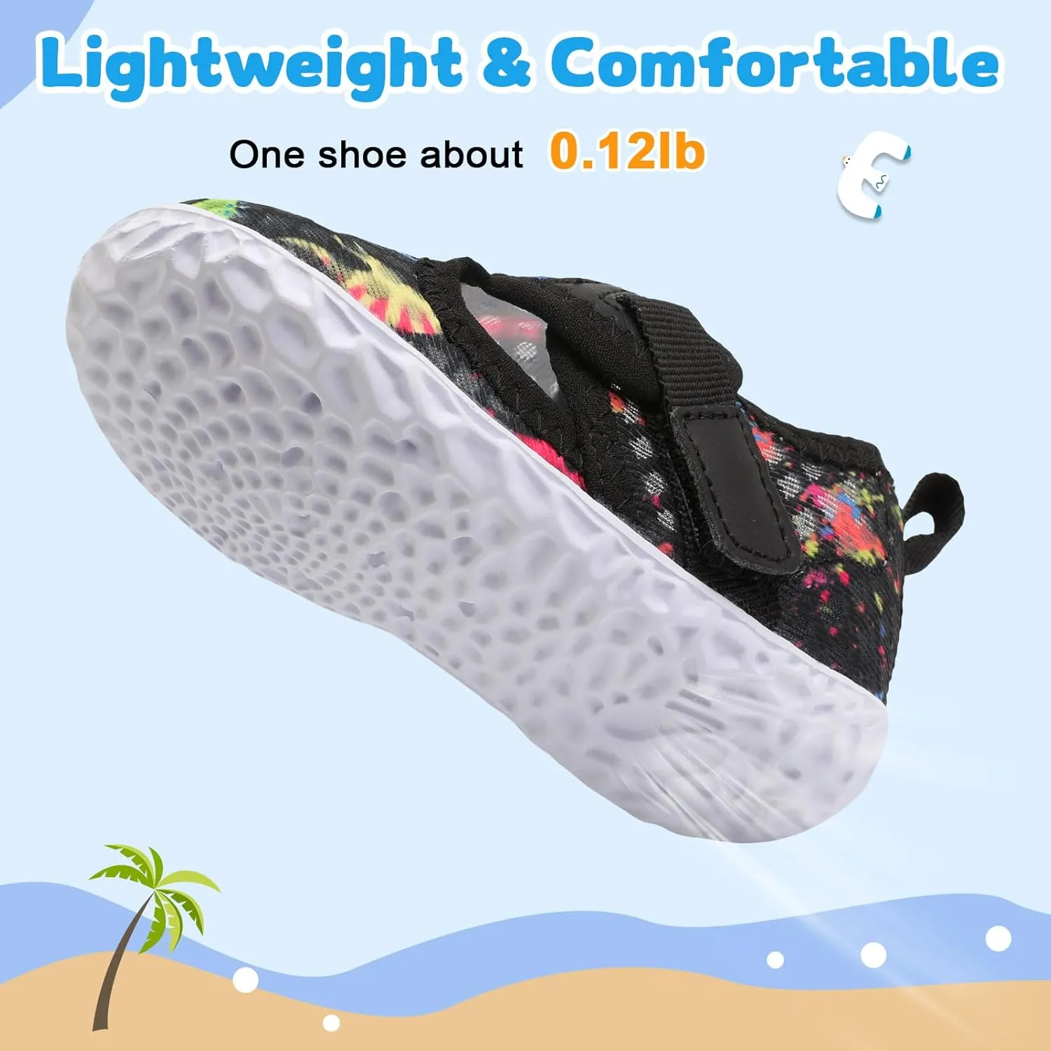 XIHALOOK Toddler Water Shoes for Boys Girls Kids Quick Dry Aqua Skin Barefoot for Beach Swim Pool River