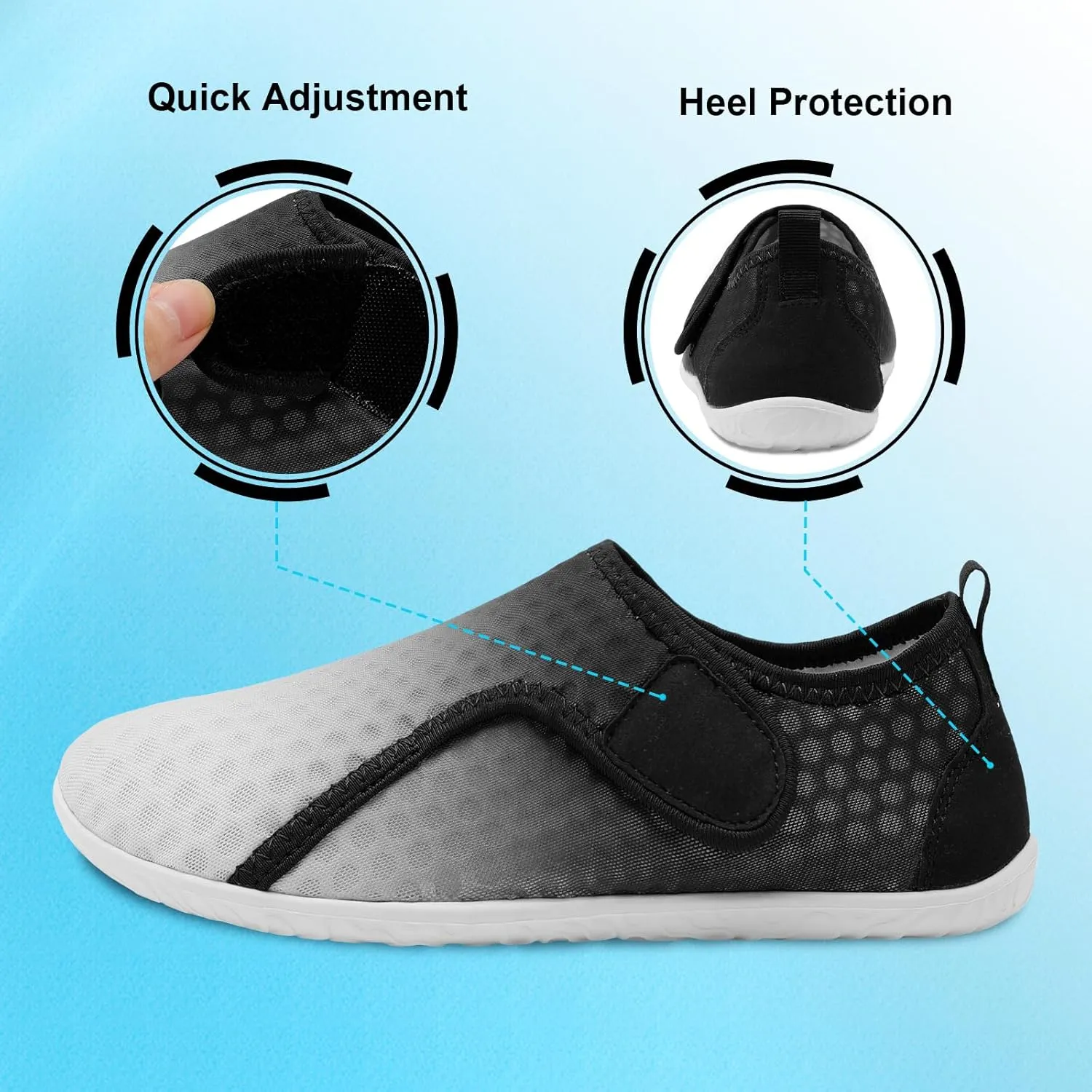 XIHALOOK Water Shoes for Women Men Quick Dry Lightweight Aqua Barefoot for Beach Swim Pool Surf Yoga Sports