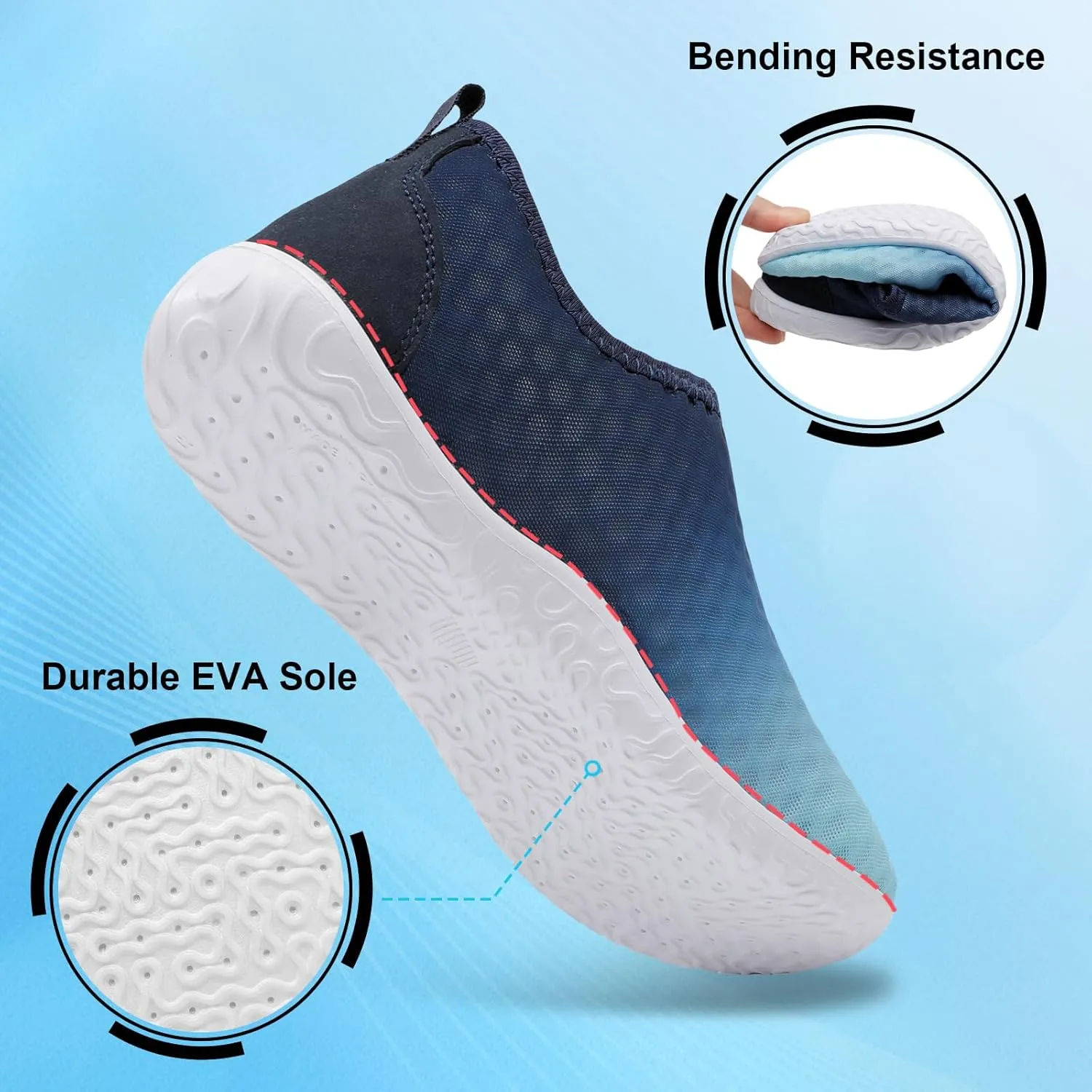 XIHALOOK Water Shoes for Women Men Quick Dry Lightweight Aqua Barefoot for Beach Swim Pool Surf Yoga Sports