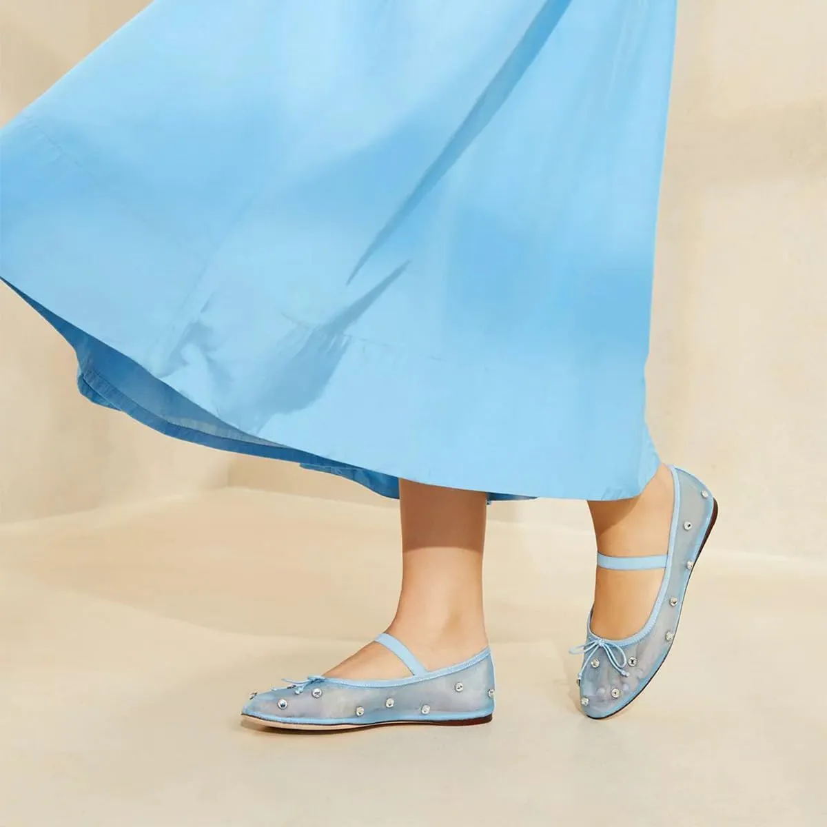 XYD Women Girls Ballet Flats Slip On Closed Almond Toe Elastic Single Strap Bowknot Cute Dress Date Shoes