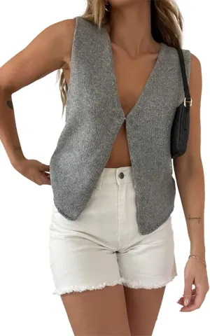 Y2k Vest Going Out Tops for Women Crochet Tube Tank Top Summer Aesthetic Strapless Bandeau Crop Tops