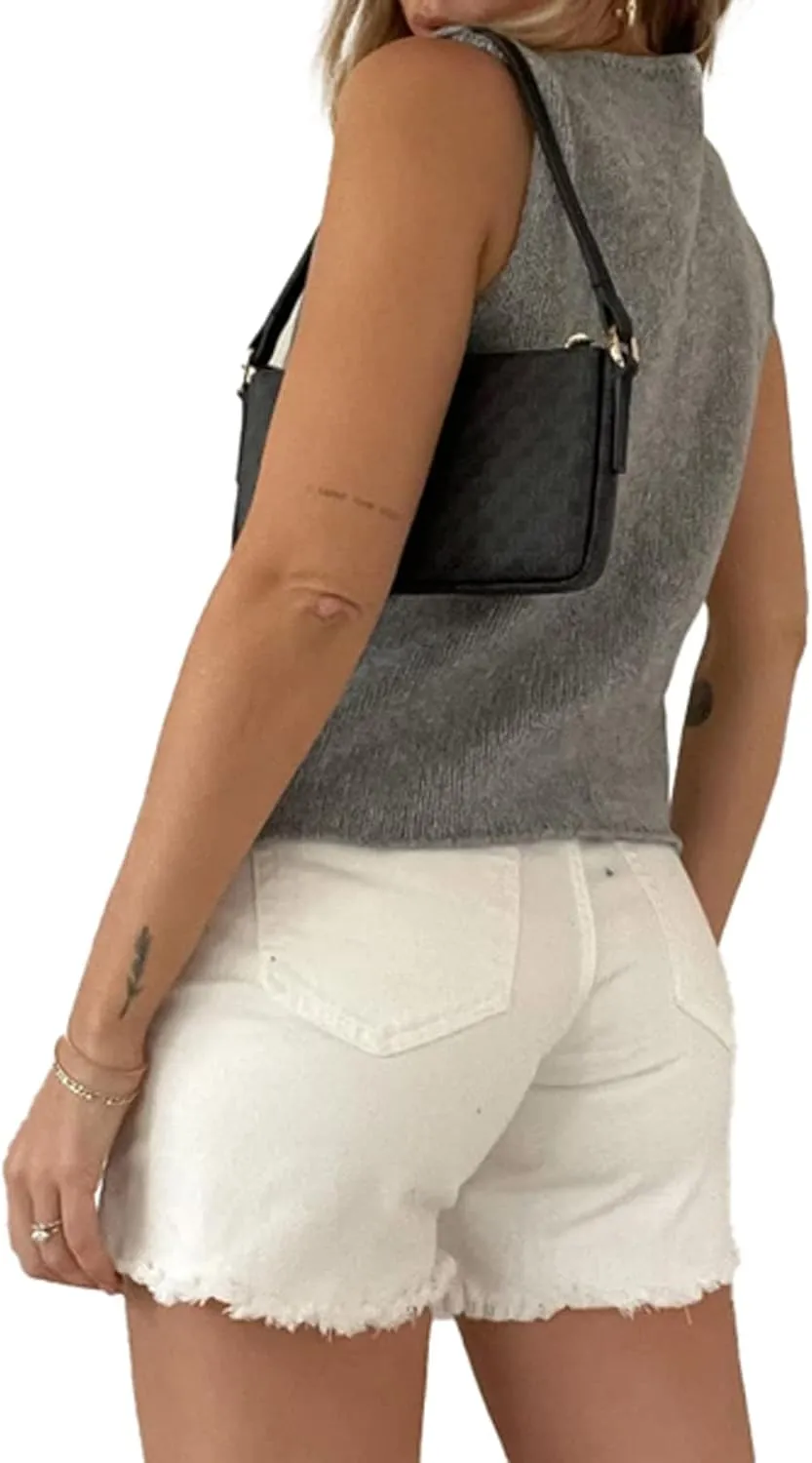 Y2k Vest Going Out Tops for Women Crochet Tube Tank Top Summer Aesthetic Strapless Bandeau Crop Tops