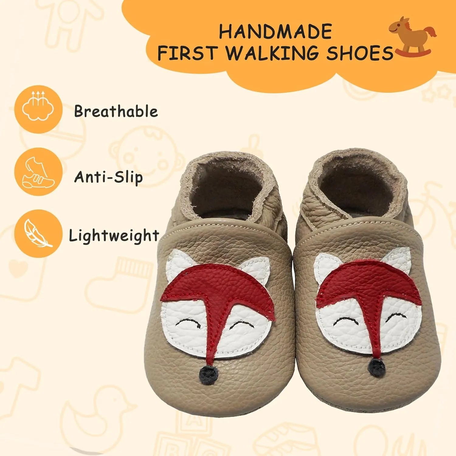 YALION Soft Leather Baby Shoes Moccasins Slip-on Boys Girls Slippers with Elastic Ankle, Anti-Slip First Walking Crib Shoes for Infant Toddlers