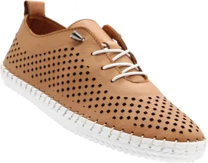 Yalova Women's Elastic Slip-On Shoes – Soft Perforated Leather, Handstitched Summer Shoe | Made in Turkey |