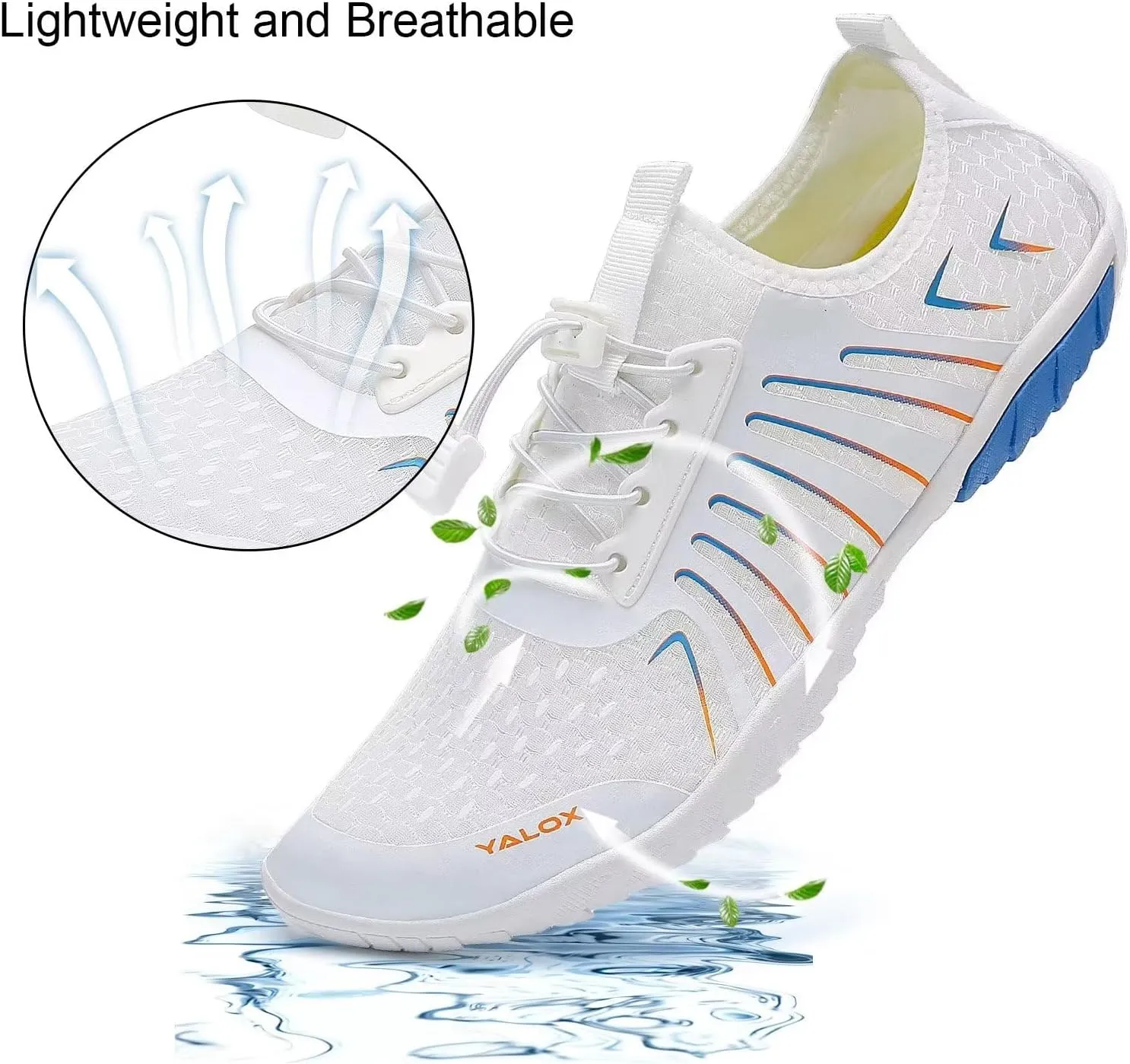 YALOX Water Shoes Men's Women's Swim Shoes Outdoor Beach Barefoot Quick-Dry Aqua Pool Socks Swimming Yoga Surfing Exercise