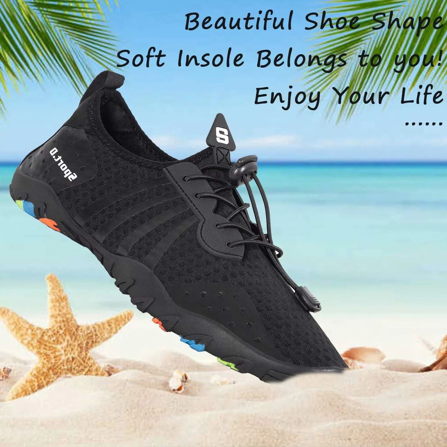 YALOX Water Shoes Men's Women's Swim Shoes Outdoor Beach Barefoot Quick-Dry Aqua Pool Socks Swimming Yoga Surfing Exercise