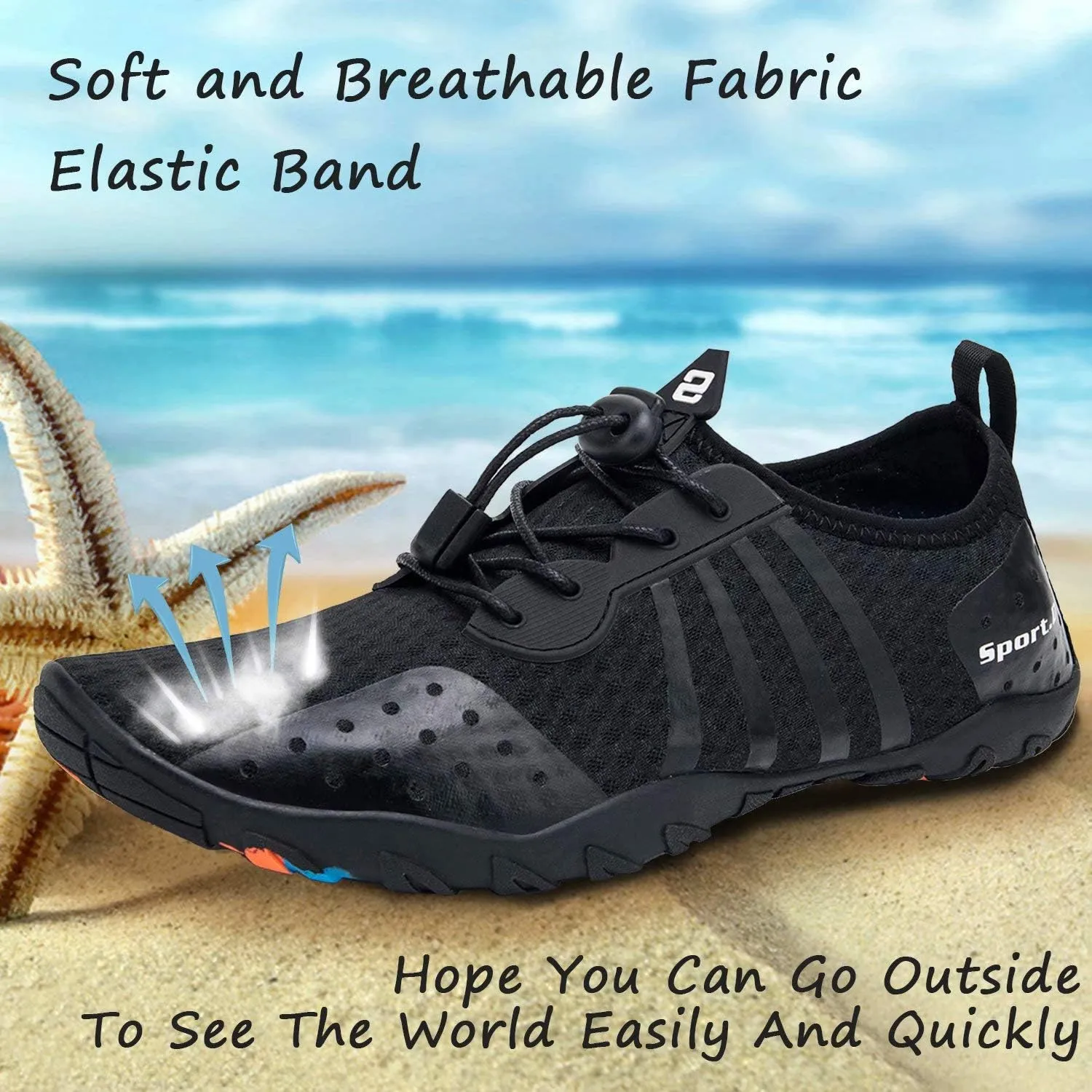 YALOX Water Shoes Men's Women's Swim Shoes Outdoor Beach Barefoot Quick-Dry Aqua Pool Socks Swimming Yoga Surfing Exercise