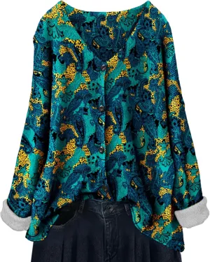 YESNO Women's Fall V-Neck Cardigan Sweaters Casual Graphic Oversized Open Front Button Down Long Sleeves Knit Tops SCV