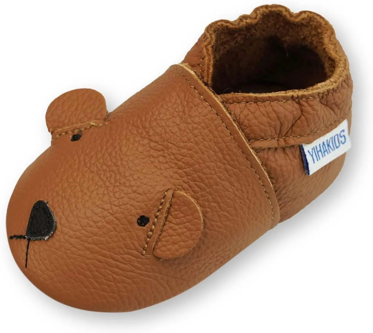 YIHAKIDS Baby Leather Shoes Soft Sole First Walking Moccasins Infants Toddler Boys Girls Crawling Slippers Slip-on Shoes with Elastic Ankle