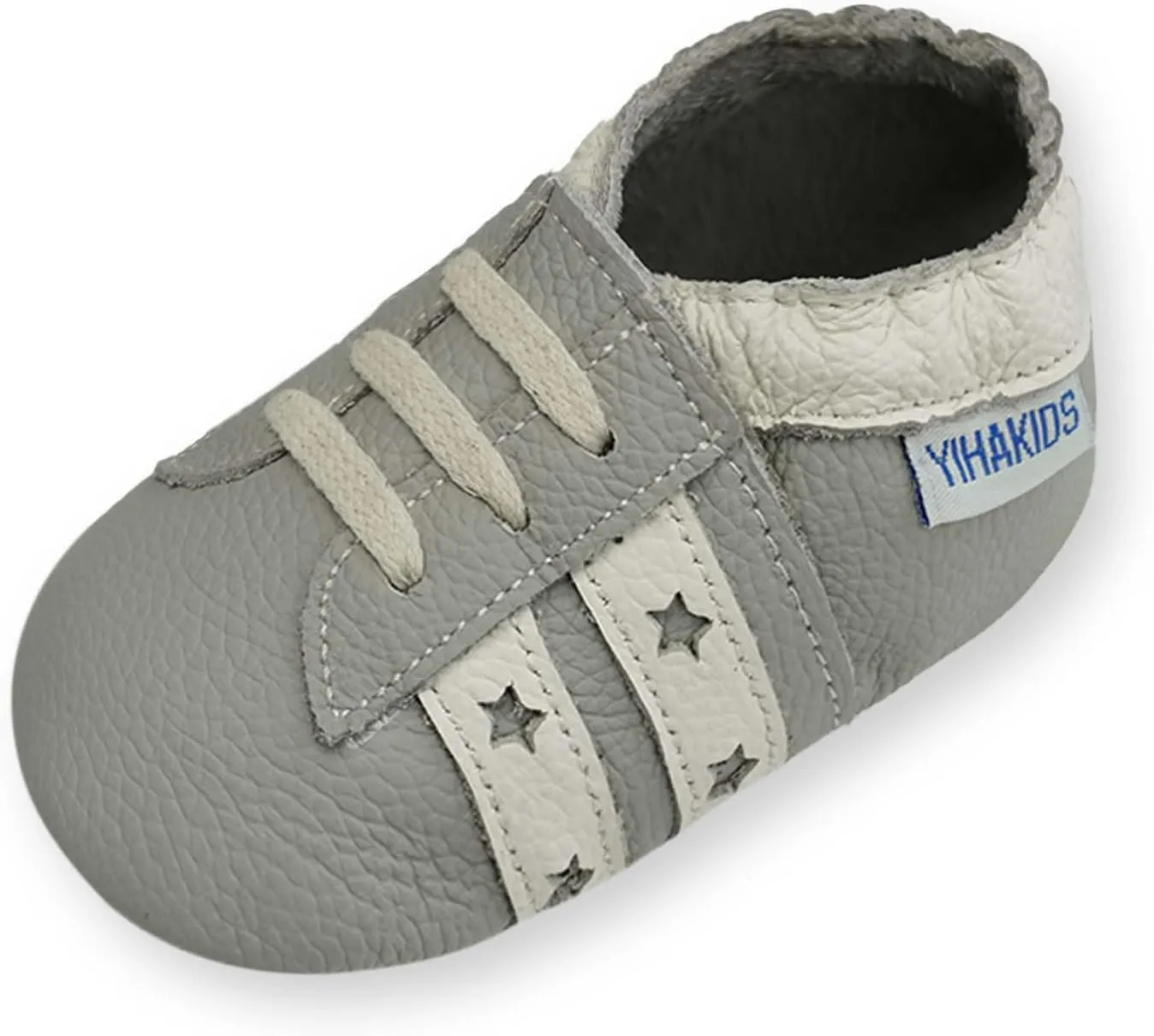 YIHAKIDS Baby Leather Shoes Soft Sole First Walking Moccasins Infants Toddler Boys Girls Crawling Slippers Slip-on Shoes with Elastic Ankle