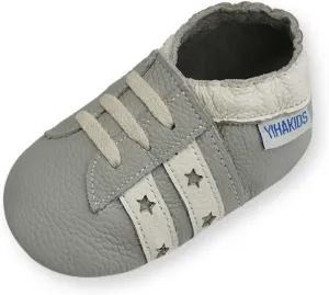 YIHAKIDS Baby Leather Shoes Soft Sole First Walking Moccasins Infants Toddler Boys Girls Crawling Slippers Slip-on Shoes with Elastic Ankle