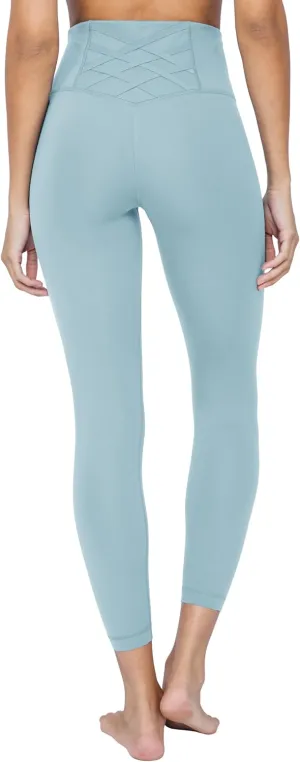 Yogalicious High Waist Ankle Legging Squat Proof Criss Cross V-Back Pant