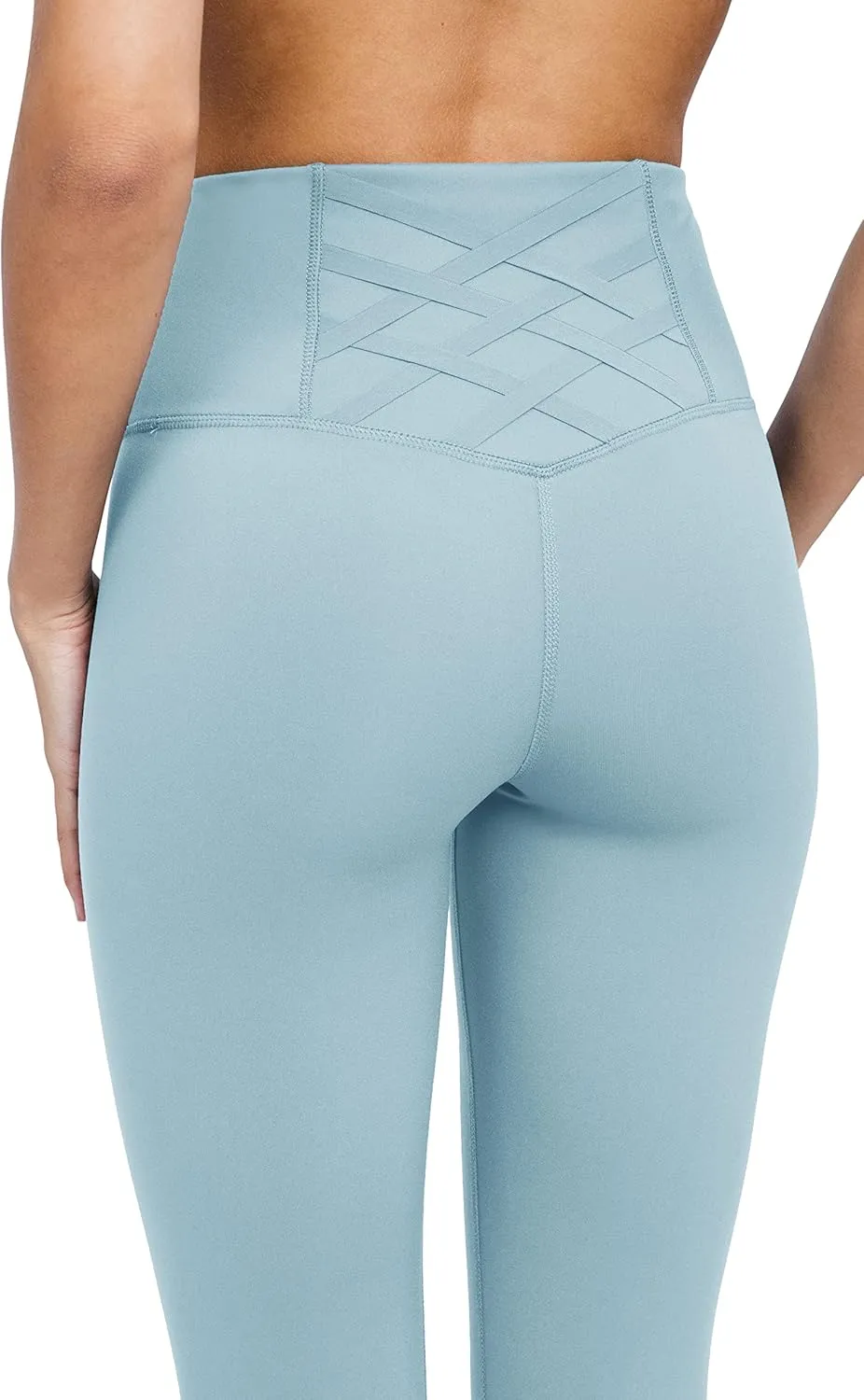 Yogalicious High Waist Ankle Legging Squat Proof Criss Cross V-Back Pant