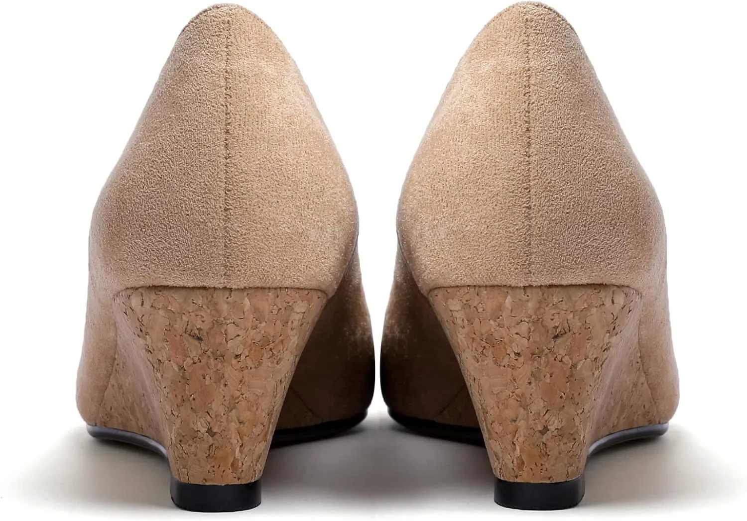 Zamikoo Women's Pointed Toe Pumps Shoes 2 Inch Wedge Low Heel Basic Slip On Leather Suede US Size 5- Size 13