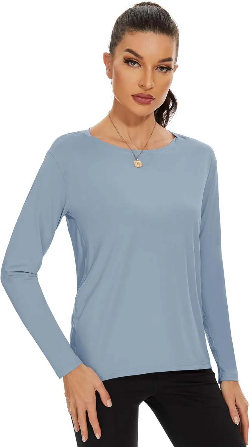 ZHENWEI Long Sleeve UV Protection Quick Dry T-Shirt Lightweight Sun Shirts for Women Outdoor Hiking Running