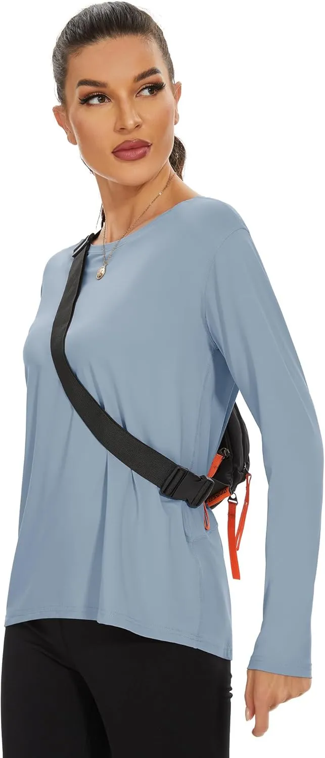 ZHENWEI Long Sleeve UV Protection Quick Dry T-Shirt Lightweight Sun Shirts for Women Outdoor Hiking Running