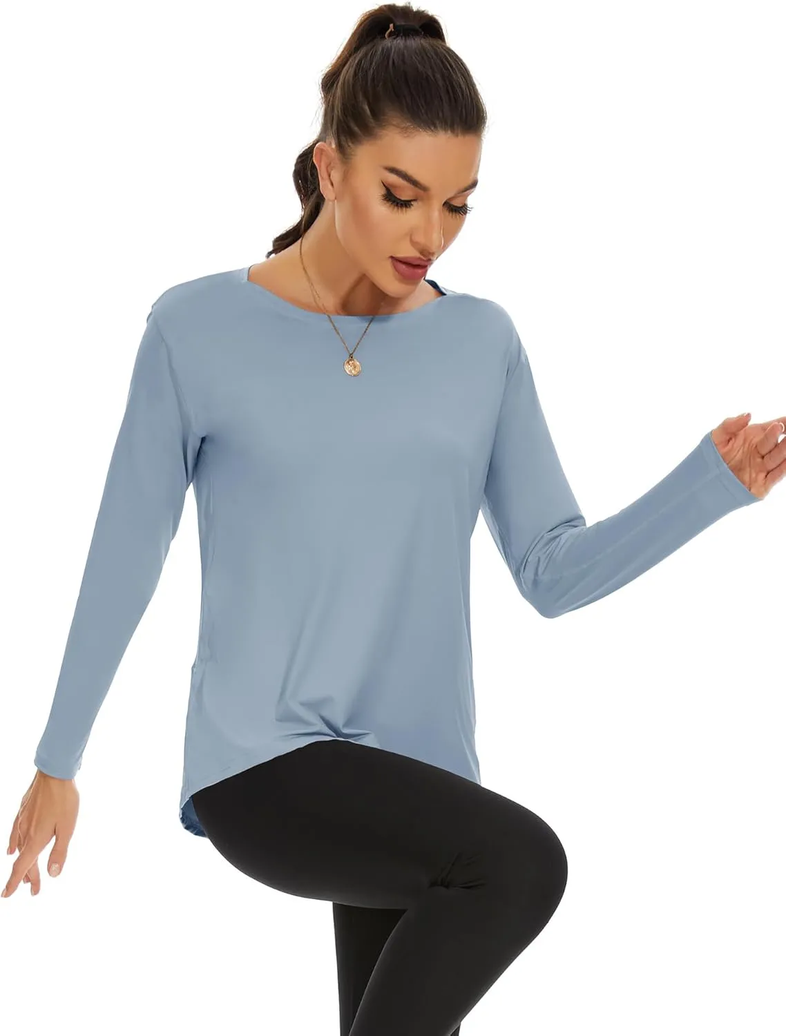ZHENWEI Long Sleeve UV Protection Quick Dry T-Shirt Lightweight Sun Shirts for Women Outdoor Hiking Running