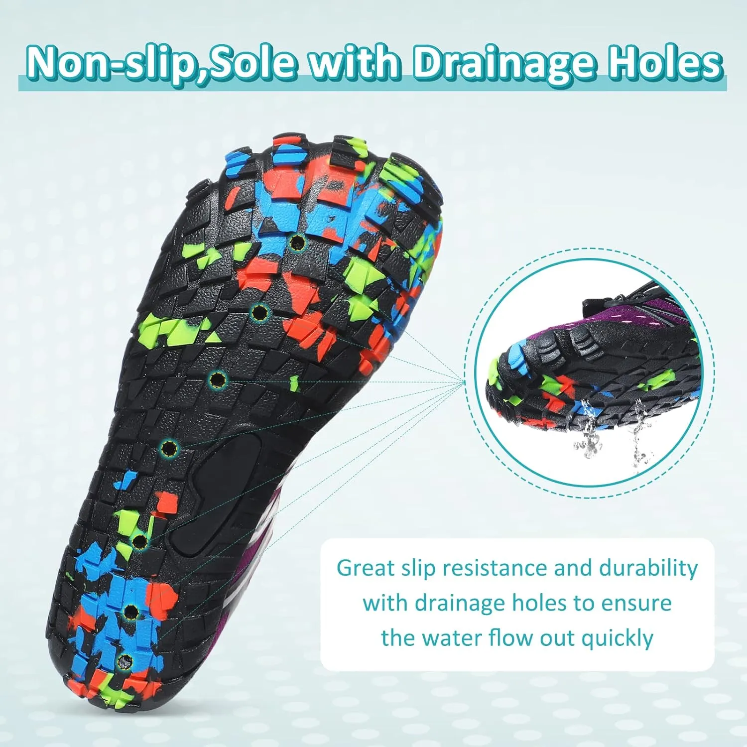 ziitop Water Shoes for Men Women Beach Barefoot Swim Rock Climbing Pool Shoes Socks, Anti-Slip Breathable Quick Dry Lightweight Slip-on, Outdoor Sport Hiking Walking Boating Fishing Diving Surfing