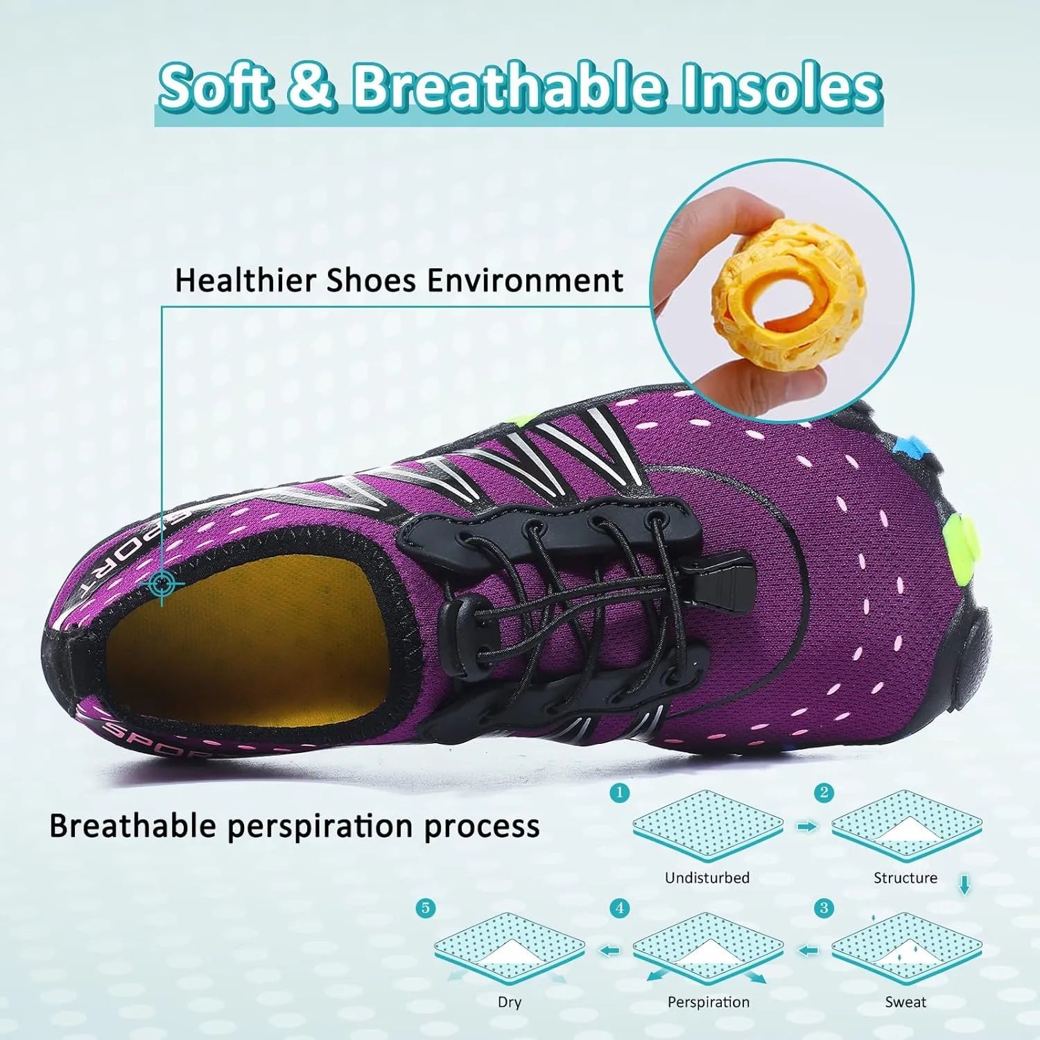 ziitop Water Shoes for Men Women Beach Barefoot Swim Rock Climbing Pool Shoes Socks, Anti-Slip Breathable Quick Dry Lightweight Slip-on, Outdoor Sport Hiking Walking Boating Fishing Diving Surfing